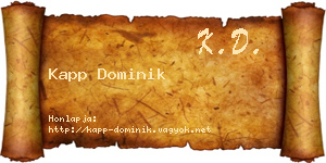 Kapp Dominik névjegykártya